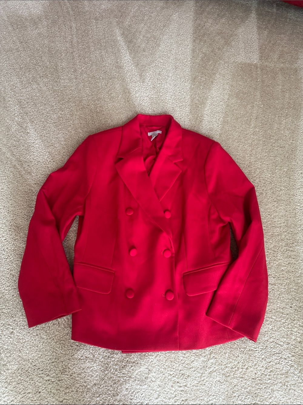 H&M Red Double-Breasted Women's Blazer large